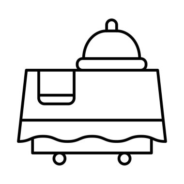 Room Service Vector Line Icon Design