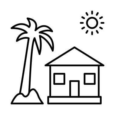 Resort Vector Line Icon Design