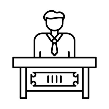 Receptionist Vector Line Icon Design