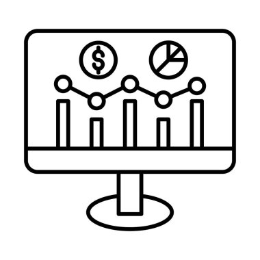 Stock Exchange Vector Line Icon Design