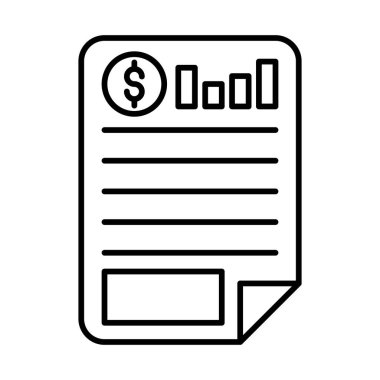Invoice Vector Line Icon Design
