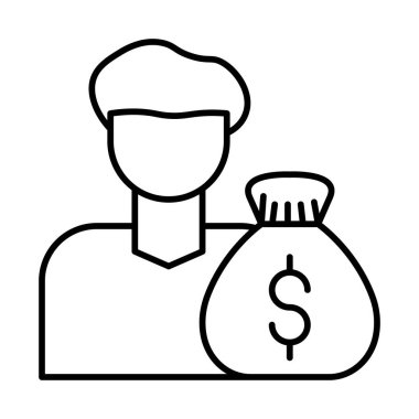 Financial Advisor Vector Line Icon Design