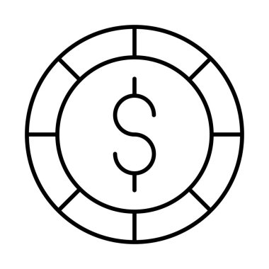 Coin Vector Line Icon Design