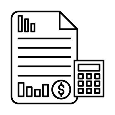 Book Keeping Vector Line Icon Design
