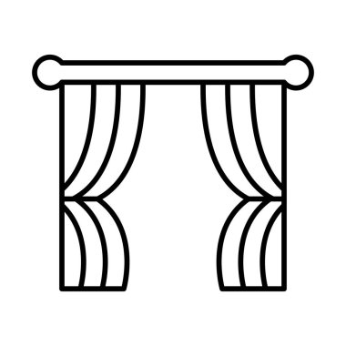 Curtains Vector Line icon Design 