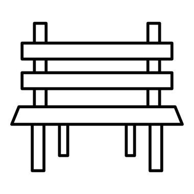 Bench Vektör Çizgisi Simgesi Tasarımı 
