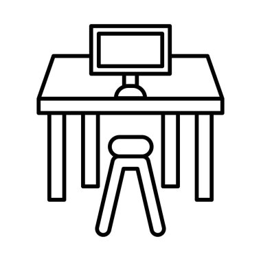Workplace Vector Line icon Design 