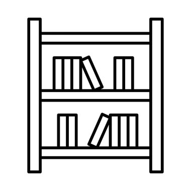 Bookcase Vector Line icon Design 