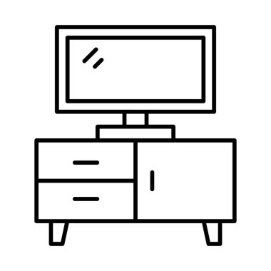 TV Tablo Vektör Satırı Simgesi Tasarımı 
