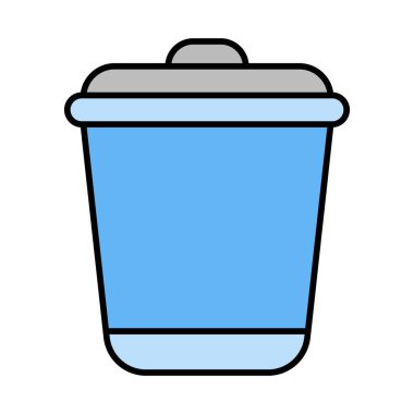 Çöp Kutusu Vektör Satırı Doldurulmuş Simge