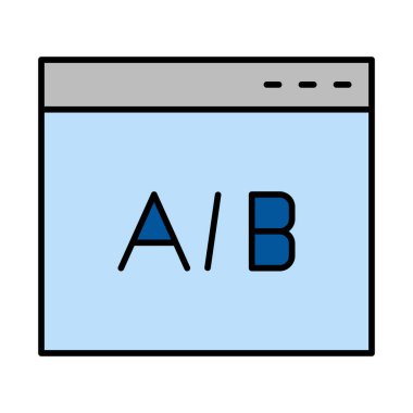 AB Deneme Vektör Satırı Doldurulmuş Simge