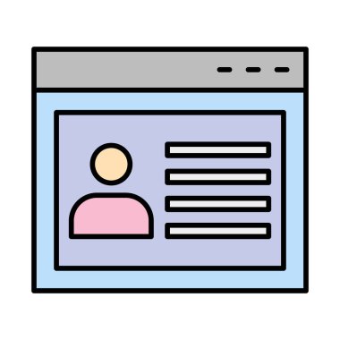 Simge Doldurulmuş Profil Vektör Satırı