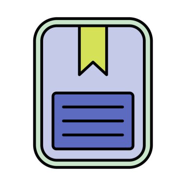 Simge Doldurulmuş Kitap İşaretli Vektör Satırı