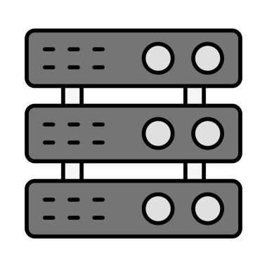 Simge Doldurulmuş Sunucu Vektör Satırı