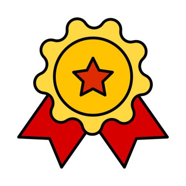 Rozet Vektör Satırı Simge Dolduruldu