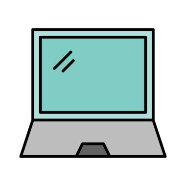 Simge Doldurulmuş Dizüstü bilgisayar Vektör Satırı