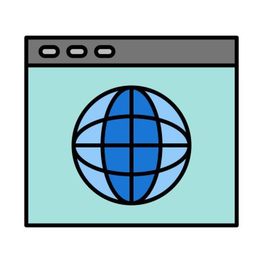 Simge Doldurulmuş Tarayıcı Vektör Satırı