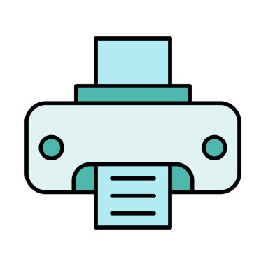 Yazıcı Vektör Satırı Doldurulmuş Simge