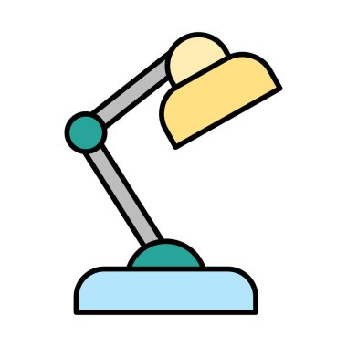 Tablo Lambası Vektör Satırı Simge Dolduruldu