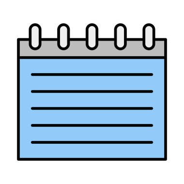 Simge Doldurulmuş Not Defteri Vektör Satırı