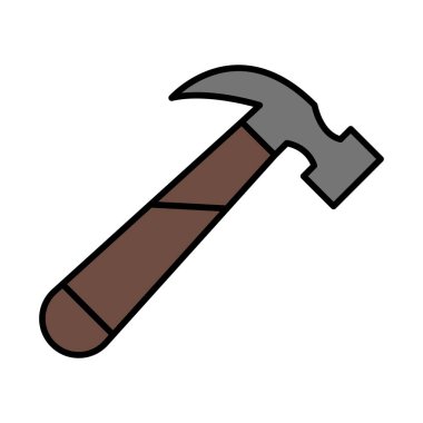 Çekiç Vektör Satırı Simge Tasarımı