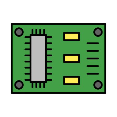 Pcb Tahta Vektör Satır Simgesi Tasarımı