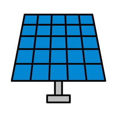 Güneş Paneli Vektör Satır Simgesi Tasarımı