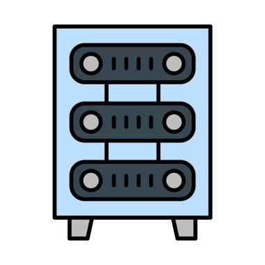Sunucu Rack Vektör Satırı Doldurulmuş Simge