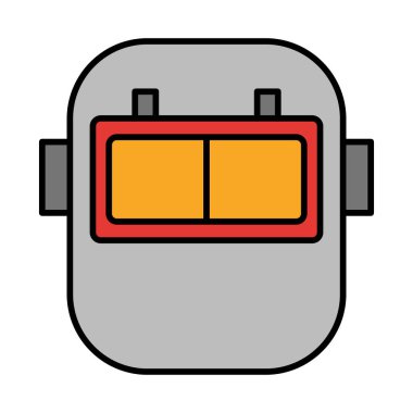 Kaynak Maskesi Vektör Satırı Simge Dolduruldu