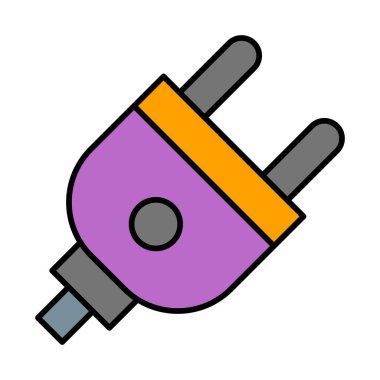 Elektrik Eklenti Vektör Satırı Doldurulmuş Simge