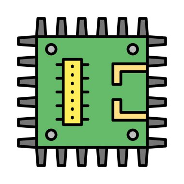 Devre Tahtası Vektör Satırı Doldurulmuş Simge