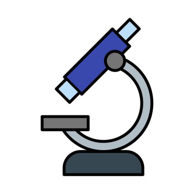 Simge Doldurulmuş Mikroskop Vektör Satırı