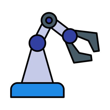 Robot Kolu Vektör Satırı Simge Dolduruldu