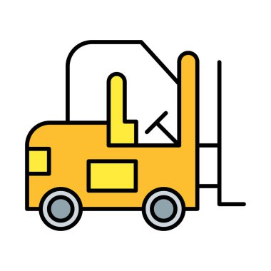 Forklift Vektör Satırı Simge Doldurulmuş