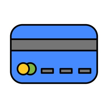 Kredi Kartı Vektör Satırı Doldurulmuş Simge