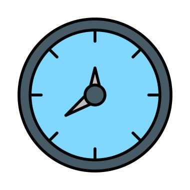 Saat Vektör Satırı Doldurulmuş Simge