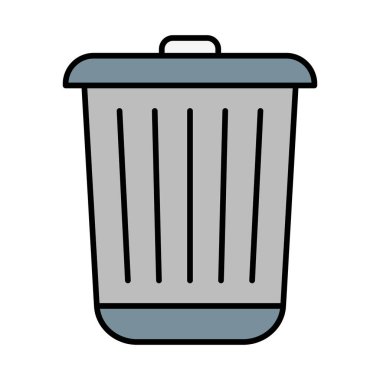 Çöp Vektörü Satırı Simge Dolduruldu