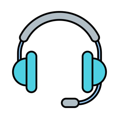 Kulaklıklar Vektör Satırı Simge Dolduruldu