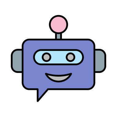 Chatbot Vektör Satırı Simge Dolduruldu