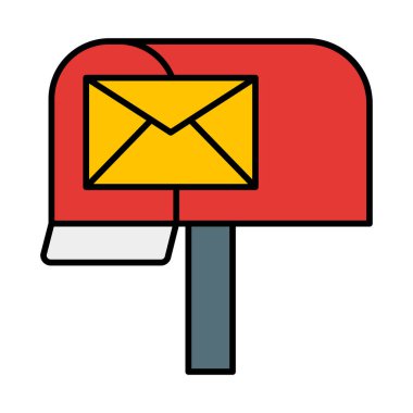 Posta Kutusu Vektör Satırı Doldurulmuş Simge