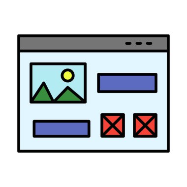 Mockup Tasarım Satırı Simge Tasarımı Dolduruldu