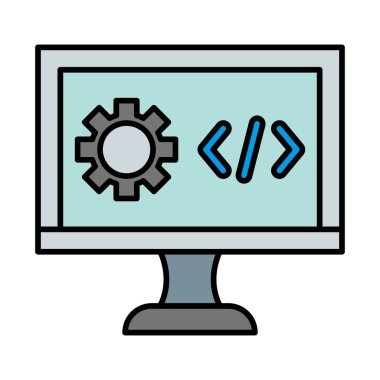 Simge Tasarımı Doldurulmuş Web Geliştirme Satırı