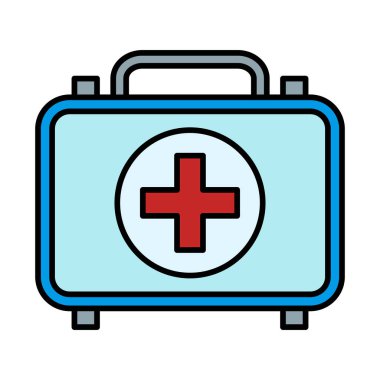İlk Yardım Kiti Satırı Doldurulmuş simge Tasarımı