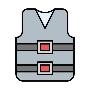 Yaşam Ceketi Satırı Simge Tasarımı Dolduruldu