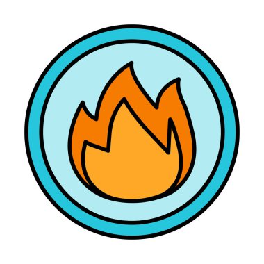 Alev Satırı Doldurulmuş Simge Tasarımı