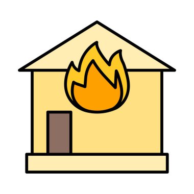 Yanan Ev Satırı Simge Tasarımı