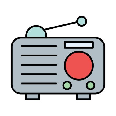 Radyo Satırı Doldurulmuş simge Tasarımı