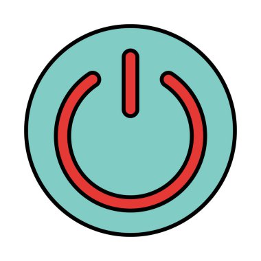 Güç Anahtarı Satırı Doldurulmuş simge Tasarımı