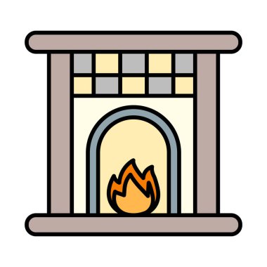 Şömine Satırı Doldurulmuş Simge Tasarımı