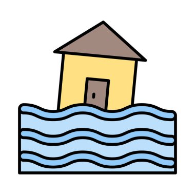 Su Altındaki Ev Satırı Simge Tasarımı